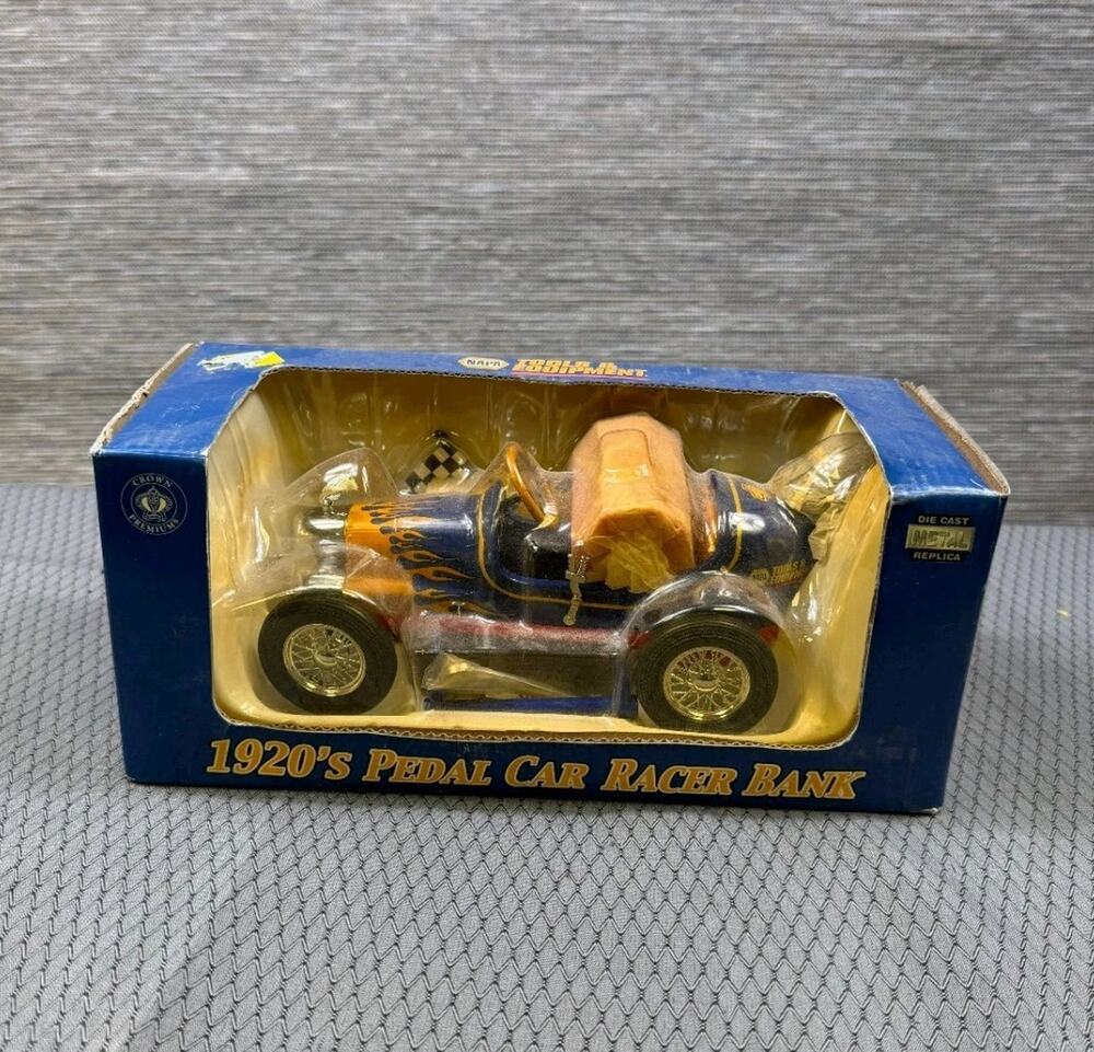 NAPA 1920's Pedal Car Racer Coin Bank By Crown Premium VHTF NEW